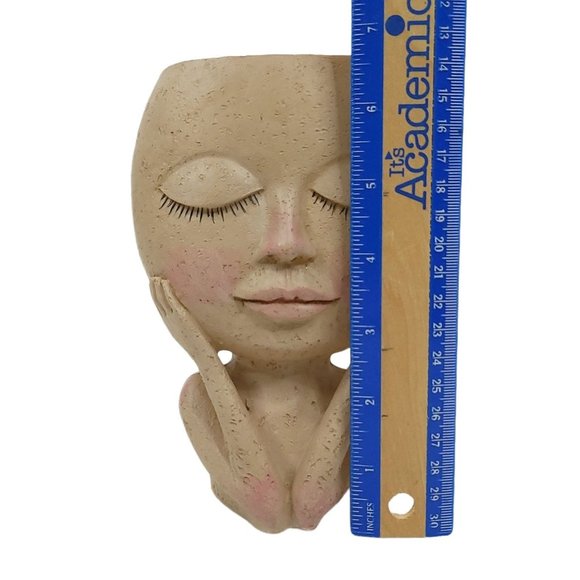 Face Head Flower Planter Container Pot Flowerpot Figure Garden Decor Tabletop - Picture 11 of 12